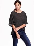 Old Navy Sweater Knit Poncho Size M/l - Dark Charcoal Gray