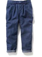 Old Navy Chambray Pleated Jeans - Medium Wash