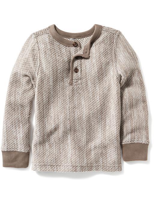 Old Navy Slub Knit Henley Size 12-18 M - Rope A Taupe