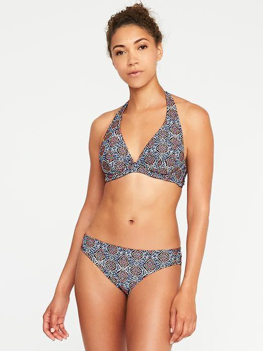 Old Navy Underwire Halter Bikini Top For Women - Blue Geometric