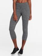 Old Navy High Rise Go Warm Compression Capris For Women - Soft Black Stripe