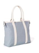 Old Navy Canvas Zip Top Tote For Women - Chambray Blue