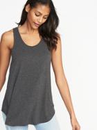 Old Navy Womens Sparkle-knit Luxe Swing Tank For Women Dark Charcoal Gray Size L