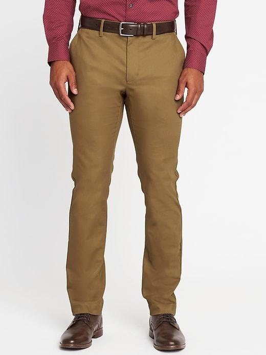 Old Navy Mens Slim Signature Built-in Flex Non-iron Pants For Men Warm Bread Size 34w