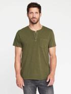 Old Navy Garment Dyed Jersey Henley For Men - I Think Olive