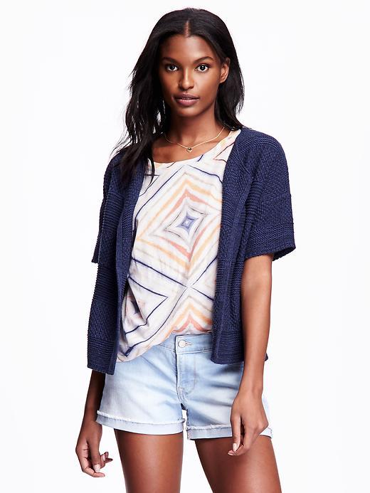 Old Navy Textured Open Cardigan - Blue Marl