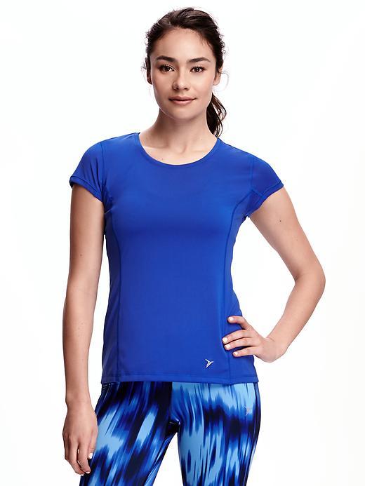 Old Navy Go Dry Short Sleeve Run Top For Women - Prize Winner Polyester