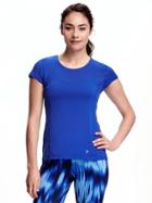 Old Navy Go Dry Short Sleeve Run Top For Women - Prize Winner Polyester