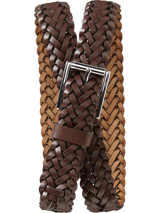 Old Navy Mens Braided Leather Belts - Brown