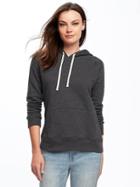 Old Navy Relaxed Fleece Pullover Hoodie For Women - Dark Charcoal Gray
