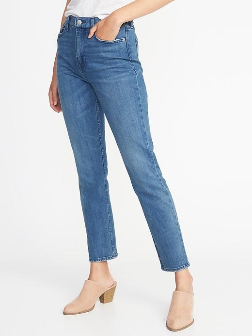 Old Navy Womens High-rise The Power Jean, A.k.a. The Perfect Straight For Women Medium Wash Size 2