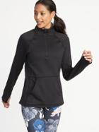 Old Navy Womens Built-in Warm 1/4-zip Pullover For Women Black Size Xxl