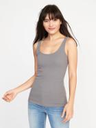 Old Navy Womens First-layer Fitted Rib-knit Tank For Women Blank Slate Size Xl
