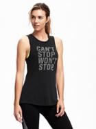 Old Navy Go Dry Semi Fitted Performance Graphic Tank For Women - Bus Stop