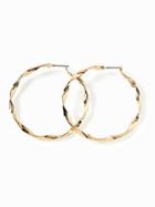 Old Navy Twisted Hammered Metal Hoop Earrings For Women - Gold