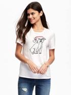 Old Navy Relaxed Graphic Tee For Women - Bright White
