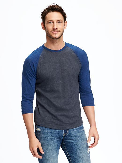 Old Navy Slub Knit Baseball Tee For Men - Ink Blue