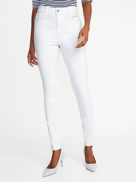 Old Navy Womens High-rise Clean-slate Rockstar Jeans For Women Bright White Size 14