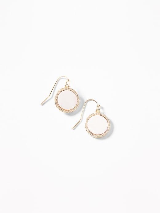 Iridescent Circle-drop Earrings For Women