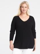 Old Navy Womens Plus-size Shaker-stitch Tunic Sweater Black Size 3x