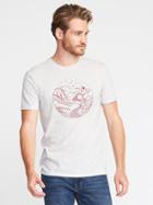 Old Navy Soft Washed Embroidered Graphic Tee For Men - On White Heather