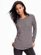 Old Navy Sweater Knit Pullover For Women - Black Stripe Top