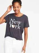 Old Navy Womens New York-graphic Tee For Women Carbon Size Xxl