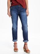 Old Navy Boyfriend Straight Jeans For Women - Embroidered Motif