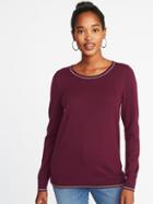 Old Navy Womens Crew-neck Sweater For Women Winter Wine Size S