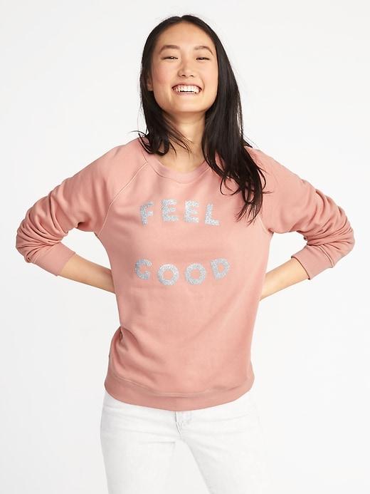 Old Navy Womens Relaxed Graphic Crew-neck Sweatshirt For Women Feel Good Size Xxl