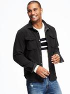 Old Navy Micro Fleece Shirt Jacket For Men - Blackjack