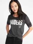 Old Navy Womens Nfl Team Sleeve-stripe Tee For Women Raiders Size L