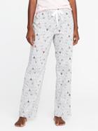 Old Navy Patterned Poplin Sleep Pants For Women - Llama