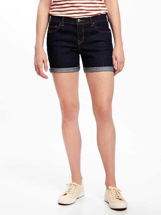 Old Navy Slim Cuffed Denim Shorts For Women 5 - Rinse