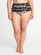 Old Navy Womens High-rise Smooth & Slim Plus-size Swim Bottoms Bold Floral Size 2x