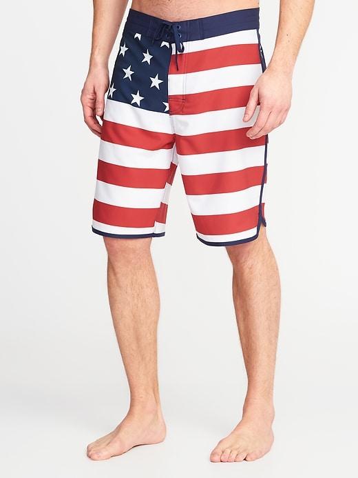 Old Navy Mens Built-in Flex Printed Board Shorts For Men (10) Americana Size 44w
