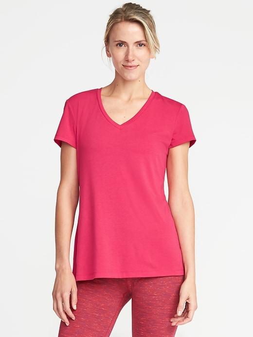Old Navy Womens V-neck Performance Tee For Women Ruby Pink Size Xs