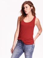 Old Navy Womens Rounded Hem Tank Size L Tall - Red Saffron