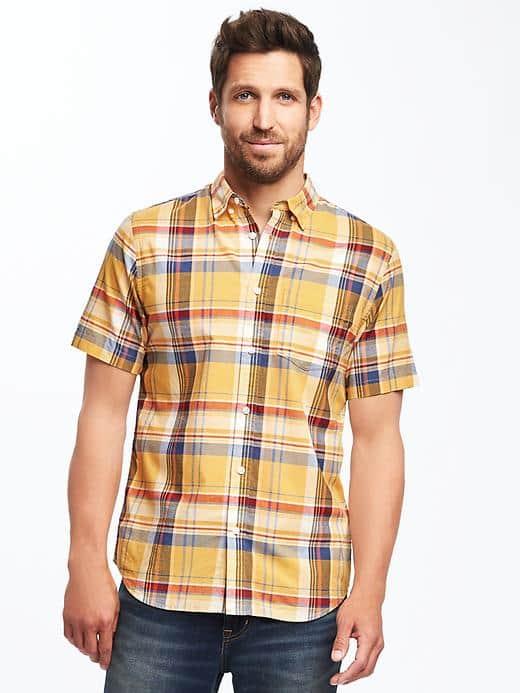 Old Navy Slim Fit Madras Shirt For Men - Sun On The Beach