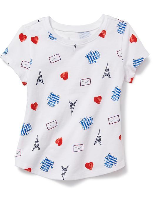 Old Navy Allover Floral Tee - White