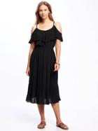 Old Navy Ruffled Cold Shoulder Dress For Women - Black