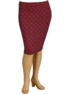 Old Navy Womens Plus Knit Pencil Skirts - Red Dots