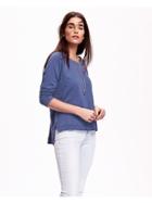 Old Navy Long Sleeve Square Fit Tee - Mariana Trench