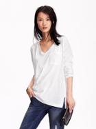 Old Navy Womens V Neck Boyfriend Tee Size Xl Petite - Bright White