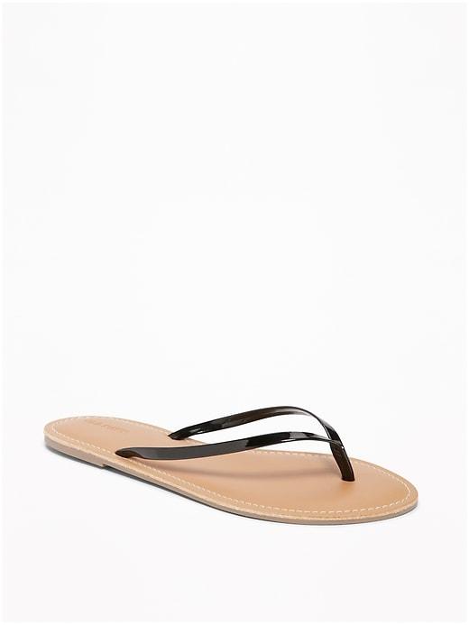 Old Navy Womens Faux-leather Capri Sandals For Women Black Size 6