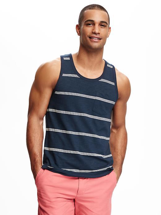 Old Navy Striped Pocket Tank For Men - Ink Blue