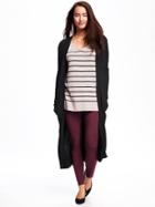 Old Navy Super Long Open Front Cardi For Women - Black