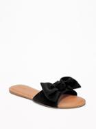 Old Navy Womens Sueded Bow-tie Slide Sandals For Women Blackjack Size 8