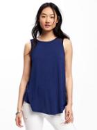 Old Navy High Neck Lace Trim Swing Tank For Women - Night Flight