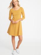 Fit & Flare 3/4-sleeve Jersey Dress For Women
